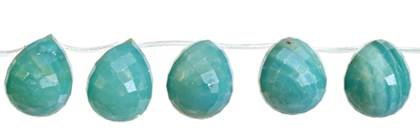 18x25mm drop faceted top drill amazonite bead