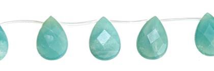 13x13mm pear faceted top drill amazonite bead