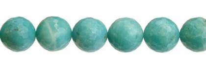 14mm round faceted amazonite bead