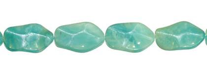 18x25mm wave oval drill through amazonite bead