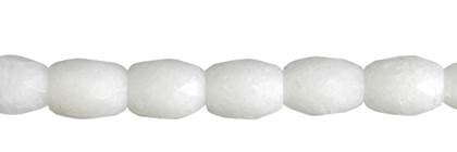 6x8mm barrel faceted white jade bead