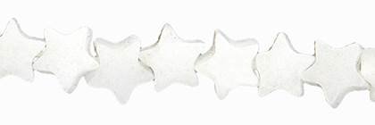 6mm flat star white jade bead