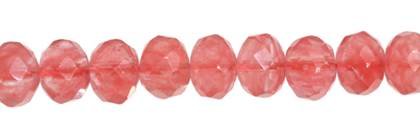 12mm roundel faceted cherry quartz bead