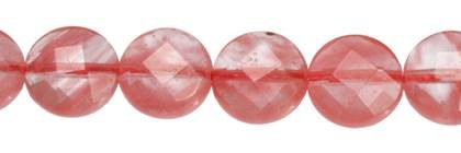 Cherry Quartz Bead Coin Faceted Shape