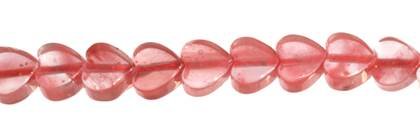 6mm flat heart cherry quartz bead