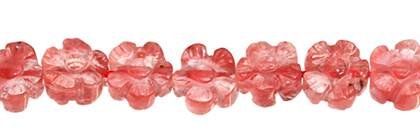 10mm flower cherry quartz bead