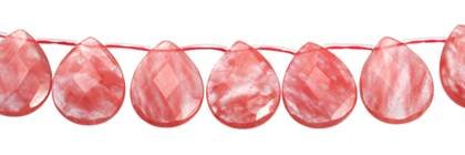 30x40mm pear faceted top drill cherry quartz bead