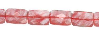 13x18mm rectangle faceted cherry quartz bead