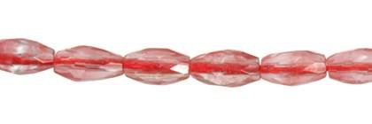 5x12mm rice faceted cherry quartz bead