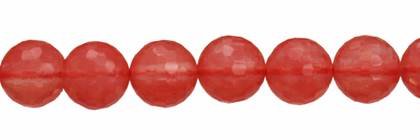 16mm round faceted cherry quartz bead