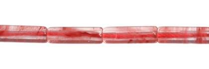 4x13mm round tube cherry quartz bead