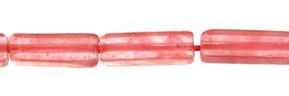 4X13MM SQUARE TUBE CHERRY QUARTZ BEAD