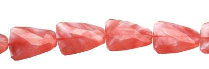 Cherry Quartz Bead Wave Ladder Faceted Shape