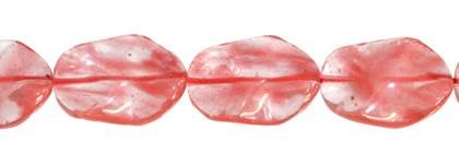 18x25mm wave oval drill through cherry quartz bead