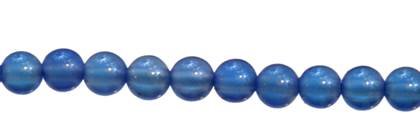2mm round blue agate bead