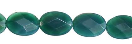 13x18mm oval faceted green agate bead