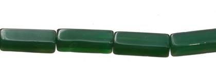 4x13mm square tube green agate bead