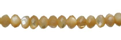 8mm roundel faceted brown mother of pearl bead