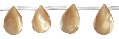 8x12mm drop faceted top drill brown mother of pearl bead