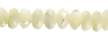 10mm roundel faceted white mother of pearl bead