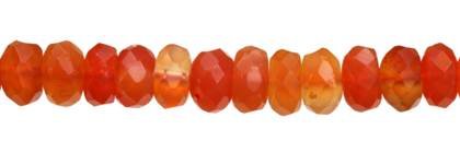 6mm roundel faceted red agate natural color bead