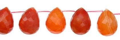 18x25mm drop faceted top drill red agate natural color bead