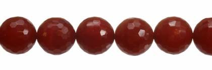 8mm round faceted quality (a) red agate bead