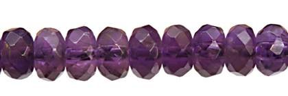6mm roundel faceted (ab+) quality amethyst bead