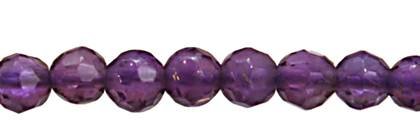 3mm round faceted a quality amethyst bead
