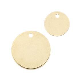 Gold Filled Flat Disc Charm Inner Hole Punch
