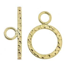gold filled 12mm hammered toggle clasp