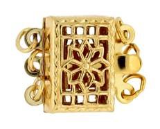 Gold Filled Rectangle Filigree Multi-Row Clasp