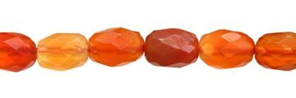 6x8mm barrel faceted red agate natural color bead