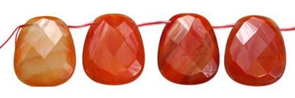 Red Agate NaturalColor Topside Hole Faceted Ladder