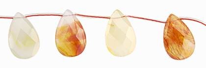 Red Agate Natural Color Topside Hole Faceted Pear