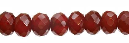 Red Agate Bead Roundel Shape Faceted Gemstone