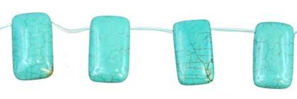30x50mm rectangle top drilled light blue crazy stabilized turquoise
