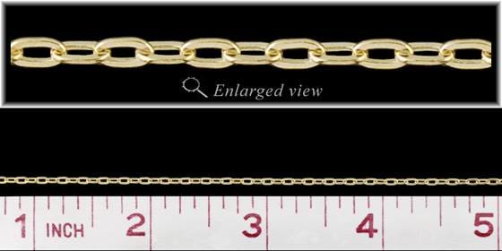 gold filled flat oval cable chain