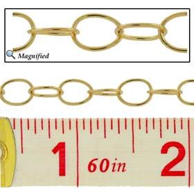 gold filled 6.0mm chain width oval cable chain