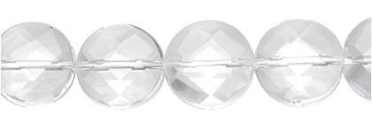 Quartz Crystal Coin Shape Faceted Gemstone