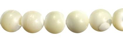 3mm round white mother of pearl bead