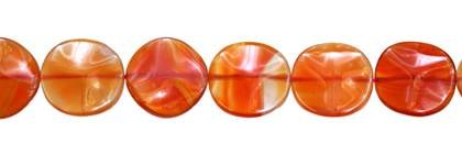 20mm wave coin red agate natural color bead