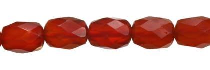6x8mm barrel faceted red agate bead