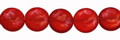 8mm coin red agate bead