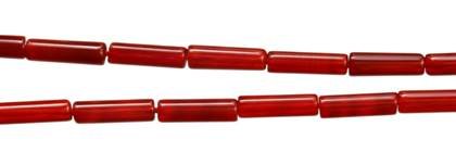 4x13mm round tube red agate bead