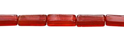 4x13mm square tube red agate bead