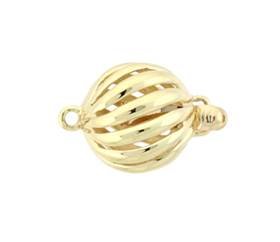 14ky 11.5mm hollow spiral ball clasp