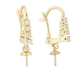 14ky 4mm cup leverback earring with diamond accent