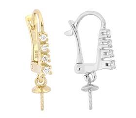 14K DIAMOND PEARL DROP LEVERBACK EARRING 24241-14K