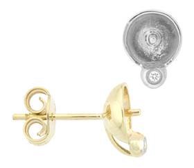 14K DIAMOND ACCENT PEARL STUD EARRING 24243-14K